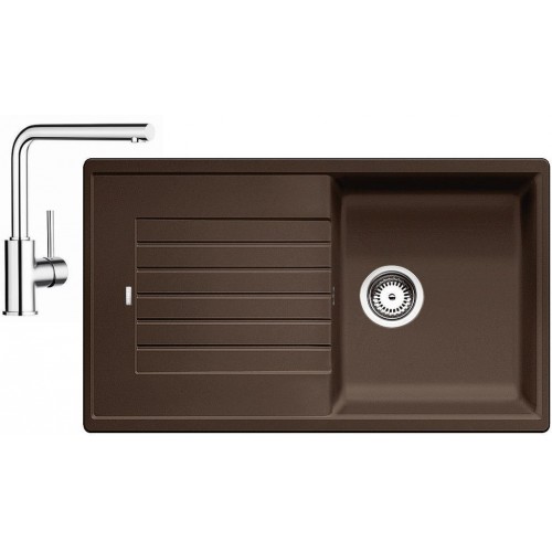 Blanco Set drez ZIA 5 S drez SILGRANIT kávová + batérie Mila chróm Blanco Set drez ZIA 5 S drez SILGRANIT kávová + batérie Mila chróm