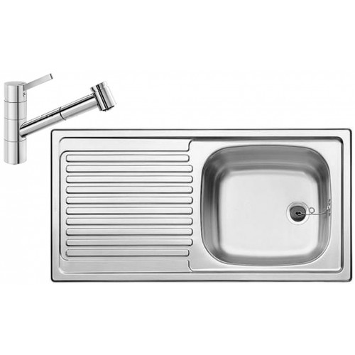 BLANCO set TOP EES drez nerez 860 x 435 mm + TIVO-S batéria chróm BLANCO set TOP EES drez nerez 860 x 435 mm + TIVO-S batéria chróm