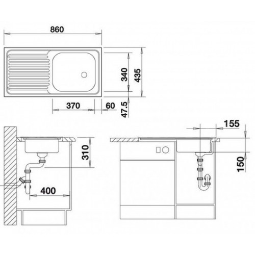BLANCO set TOP EES drez nerez 860 x 435 mm + DARAS-S batéria chróm BLANCO set TOP EES drez nerez 860 x 435 mm + DARAS-S batéria chróm