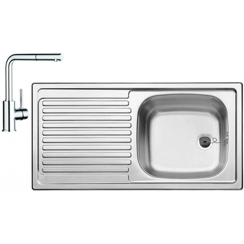 BLANCO set TOP EES drez nerez 860 x 435 mm + MILA-S batéria chróm