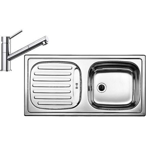 BLANCO set FLEX prírodný nerez 860 x 435 mm + KANO-S batéria chróm BLANCO set FLEX prírodný nerez 860 x 435 mm + KANO-S batéria chróm