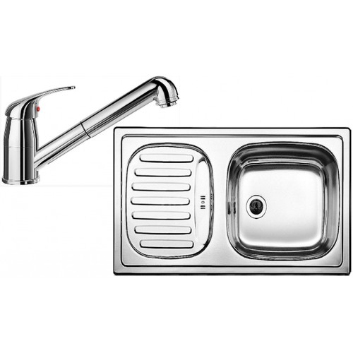 BLANCO set FLEX MINI drez nerez 780 x 435 mm + DARAS-S batérie chróm