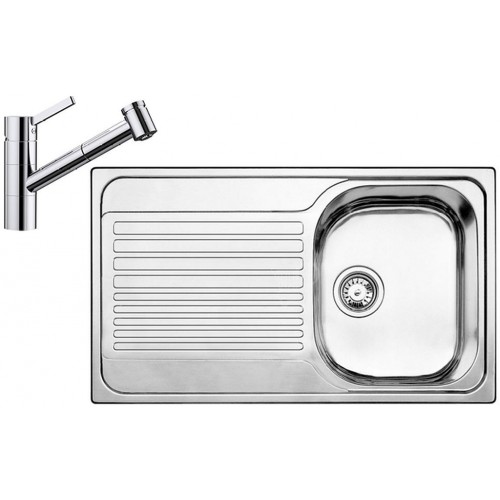 BLANCO set TIPO 45 S Compact prírodná nerez 780 x 500 mm + TIVO-S batéria chróm