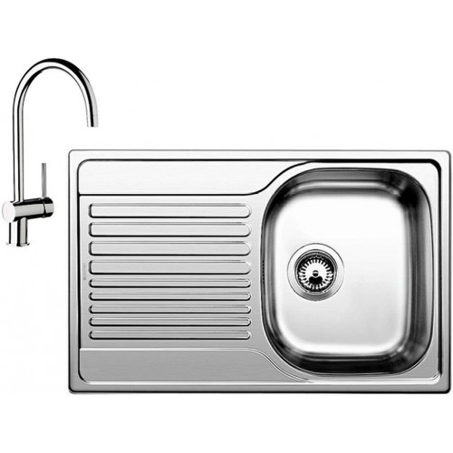 BLANCO set TIPO 45 S Compact nerez profilovaný 780 x 500 mm + MIDA batéria chróm BLANCO set TIPO 45 S Compact nerez profilovaný 780 x 500 mm + MIDA batéria chróm