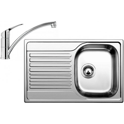 BLANCO set TIPO 45 S Compact nerez profilovaný 780 x 500 mm + BRAVON batéria chróm BLANCO set TIPO 45 S Compact nerez profilovaný 780 x 500 mm + BRAVON batéria chróm