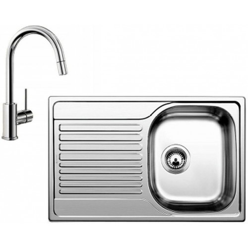 BLANCO set TIPO 45 S Compact nerez profilovaný 780 x 500 mm + MIDA-S batéria chróm BLANCO set TIPO 45 S Compact nerez profilovaný 780 x 500 mm + MIDA-S batéria chróm