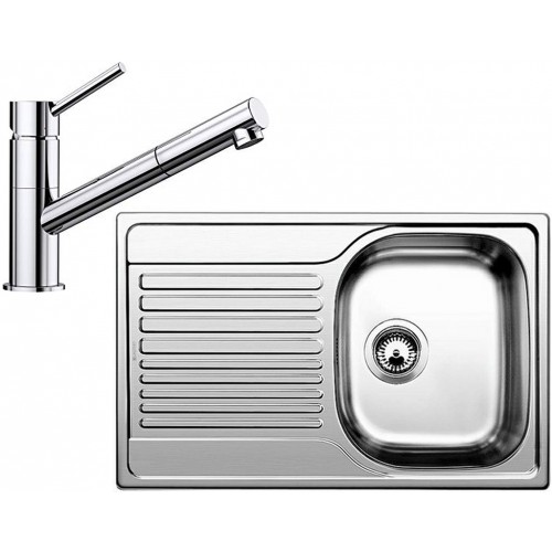 BLANCO set TIPO 45 S Compact nerez profilovaný 780 x 500 mm + KANO-S batéria chróm BLANCO set TIPO 45 S Compact nerez profilovaný 780 x 500 mm + KANO-S batéria chróm