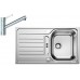 BLANCO set LANTOS 45 S nerez kartáčovaný s excentrom 860 x 500 mm + TIVO batéria chróm