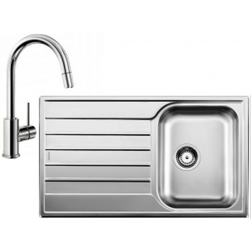 BLANCO set LIVIT 45 S Salto nerez kartáčovaný 860 x 500 mm + MIDA-S batéria chróm BLANCO set LIVIT 45 S Salto nerez kartáčovaný 860 x 500 mm + MIDA-S batéria chróm