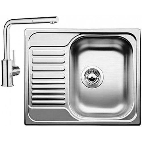 BLANCO set Tipo 45 S mini 3 1/2 nerez kartáčovaný 605 x 500 mm + MILA-S batéria chróm BLANCO set Tipo 45 S mini 3 1/2 nerez kartáčovaný 605 x 500 mm + MILA-S batéria chróm