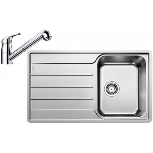 BLANCO set LEMIS 45 S-IF nerez kartáčovaný 860 x 500 mm + Daras-S batéria chróm