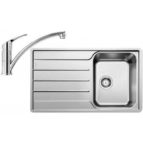 BLANCO set LEMIS 45 S-IF nerez kartáčovaný 860 x 500 mm + BRAVON batéria chróm