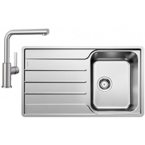 BLANCO set LEMIS 45 S-IF nerez kartáčovaný 860 x 500 mm + LANORA batéria chróm
