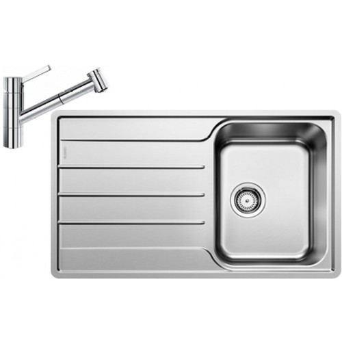 BLANCO set LEMIS XL 6 S-IF nerez kartáčovaný 1000 x 500 mm + TIVO-S batéria chróm