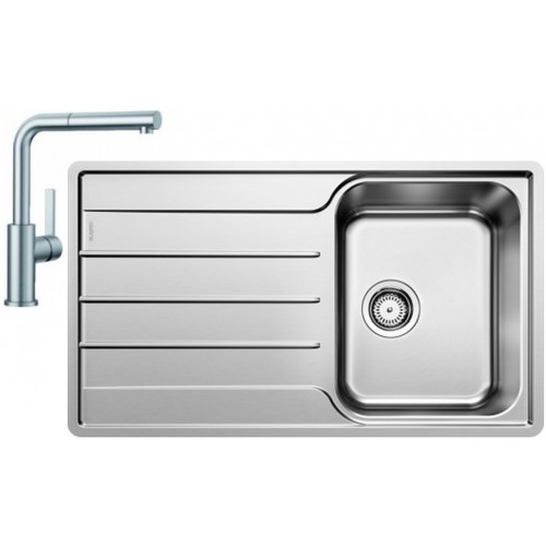 BLANCO set LEMIS XL 6 S-IF nerez kartáčovaný 1000 x 500 mm + LANORA-S batéria chróm