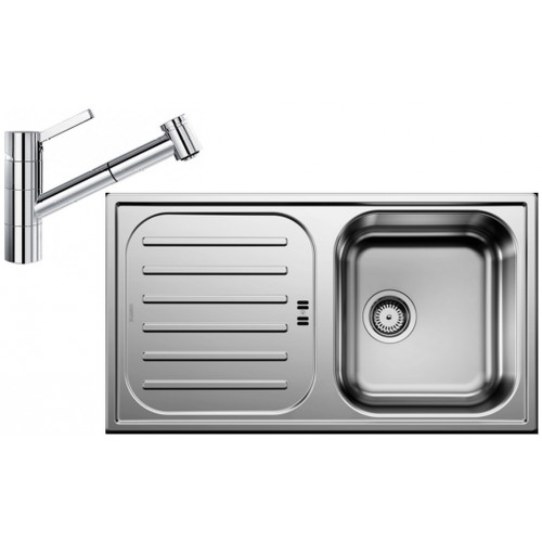 BLANCO set FLEX Pre 45 S nerez prírodný lesk 860 x 480 mm + TIVO-S batéria chróm