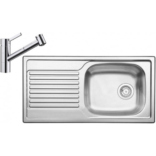 BLANCO set MAGNAT prírodný nerez 860 x 435 mm + TIVO-S batéria chróm