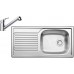 BLANCO set MAGNAT prírodný nerez 860 x 435 mm + Daras-S batéria chróm