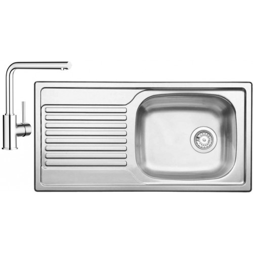 BLANCO set MAGNAT prírodný nerez 860 x 435 mm + MILA batéria chróm