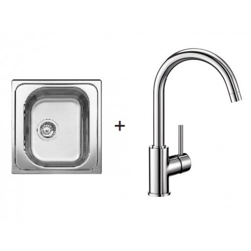 BLANCO Set drez TIPO 45 nerez + drezová batéria MIDA chróm
