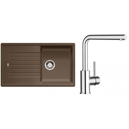 BLANCO Set drez ZIA 5 S drez SILGRANIT muškát + batérie Mila chróm