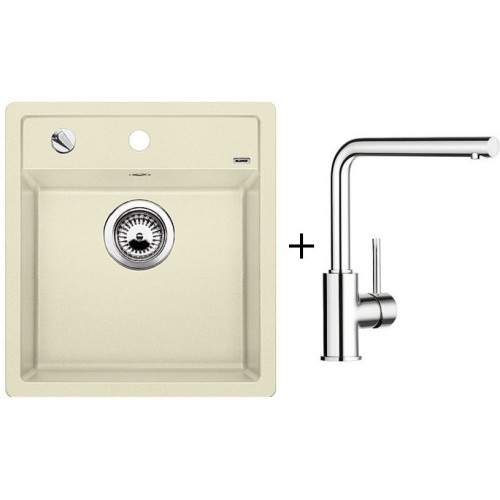 BLANCO Set drez DALAGO 45 SILGRANIT jasmín + batéria Mila chróm 