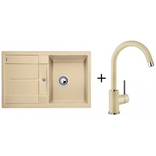 BLANCO Set drez METRA 45 S SILGRANIT + batéria MIDA béžová BLANCO Set drez METRA 45 S SILGRANIT + batéria MIDA béžová