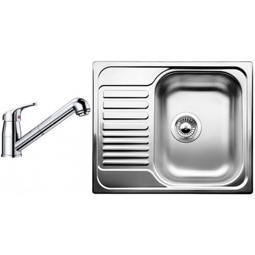 BLANCO set TIPO 45 S Mini nerez profilovaný 605 x 500 mm + Daras-S batéria chróm