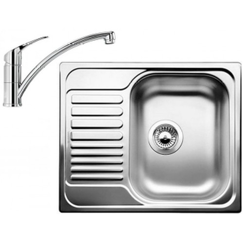 BLANCO set TIPO 45 S Mini nerez profilovaný 605 x 500 mm + BRAVON batéria chróm BLANCO set TIPO 45 S Mini nerez profilovaný 605 x 500 mm + BRAVON batéria chróm
