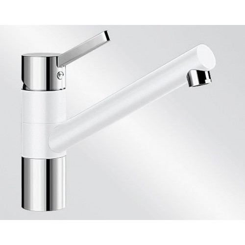BLANCO Tivo ND drezová batéria SILGRANIT-look, beztlaková, biela / chróm 518418 BLANCO Tivo ND drezová batéria SILGRANIT-look, beztlaková, biela / chróm 518418