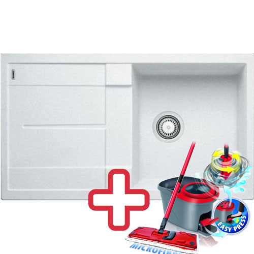 BLANCO Metra 5 S drez Silgranit biela 513205 + ZADARMO VILEDA MOP Easy wring BLANCO Metra 5 S drez Silgranit biela 513205 + ZADARMO VILEDA MOP Easy wring