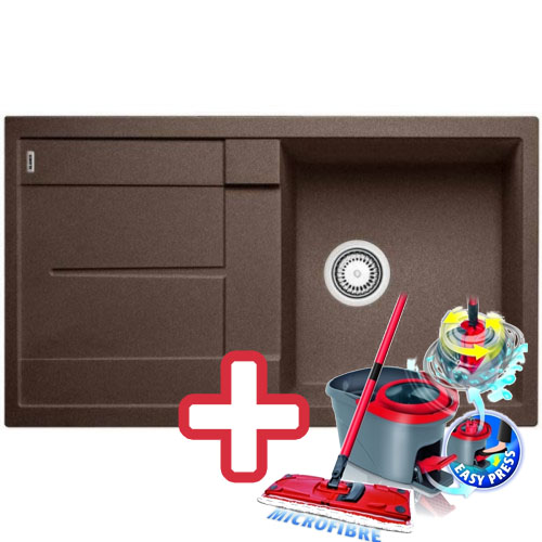 BLANCO Metra 5 S drez vrátane sifónu, káva 515042 + ZADARMO VILEDA MOP Easy wring BLANCO Metra 5 S drez vrátane sifónu, káva 515042 + ZADARMO VILEDA MOP Easy wring