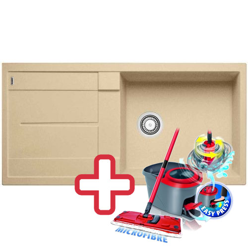 BLANCO Metra XL 6 S drez vrátane sifónu, šampáň 515138 + ZADARMO VILEDA MOP Easy wring BLANCO Metra XL 6 S drez vrátane sifónu, šampáň 515138 + ZADARMO VILEDA MOP Easy wring
