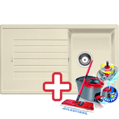 BLANCO Zia 45 SL drez Silgranit jasmín 516741 + ZADARMO VILEDA MOP Easy wring BLANCO Zia 45 SL drez Silgranit jasmín 516741 + ZADARMO VILEDA MOP Easy wring