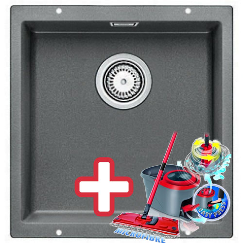 BLANCO Subline 400 - U drez hliníková metalíza s excentrom 515753 + ZADARMO VILEDA MOP Eas