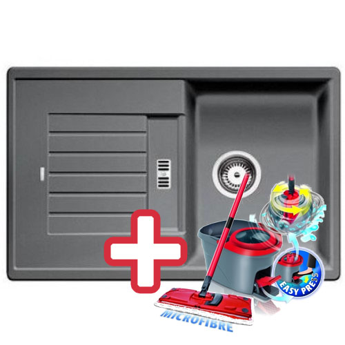 BLANCO Zia 45 S Silgranit PuraDur II drez sivá skala, 518937 + ZADARMO VILEDA MOP Easy wr