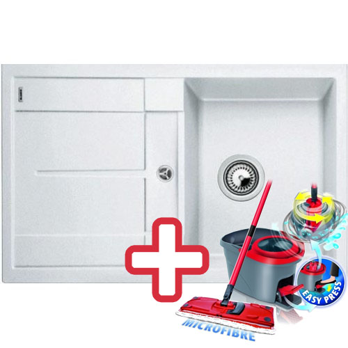 BLANCO Metra 45 S Compact drez Silgranit biela 519565 + ZADARMO VILEDA MOP Easy wring BLANCO Metra 45 S Compact drez Silgranit biela 519565 + ZADARMO VILEDA MOP Easy wring