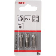 BOSCH Extra-Hart Skrutkovacie bit zvlášť tvrdý, PZ 2, 25 mm, 3ks 2607001558
