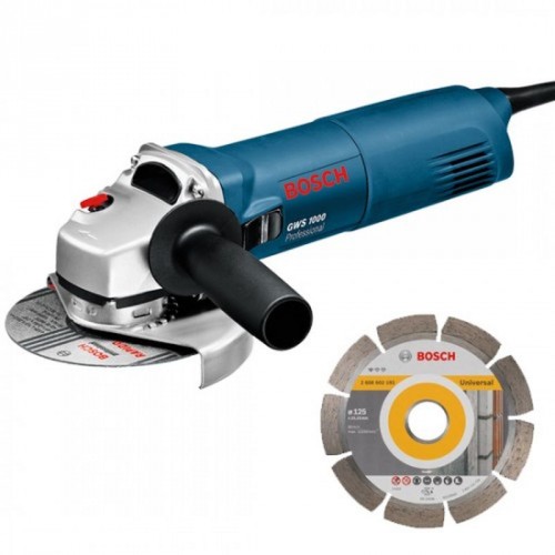 BOSCH GWS 1000 uhlová brúska + diamantový kotúč 060182880A