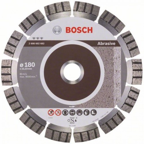 BOSCH Best for Abrasive Diamantový deliaci kotúč, 180 x 22,23 x 2,4 x 12 mm 2608602682