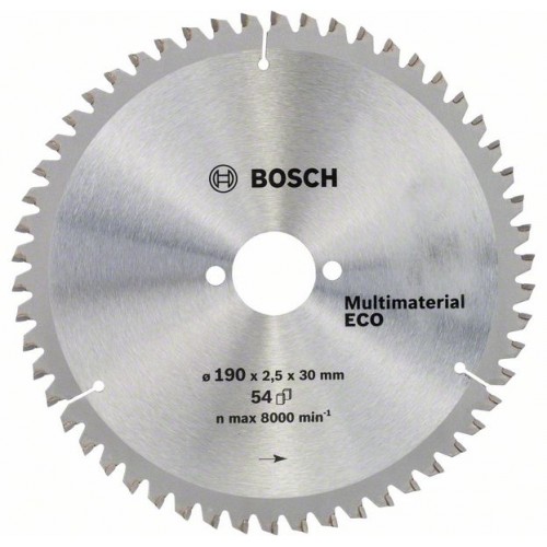 BOSCH Eco for Aluminium Pílový kotúč 190x30x2,2 / 1,6 mm, 54 zubov 2608644389