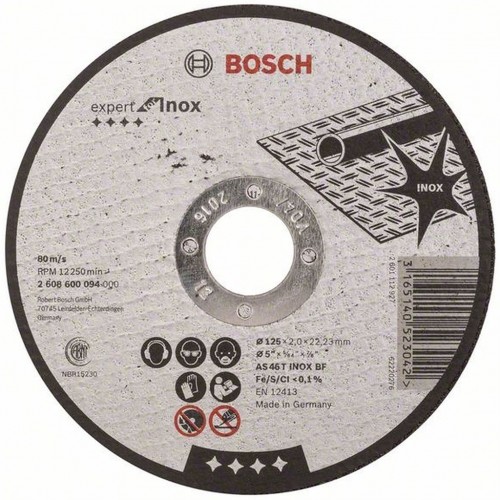 BOSCH Deliaci kotúč rovný Expert for Inox, 125 x 22,23 x 2,0 mm 2608600094