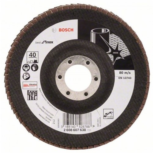BOSCH Best for Inox Lamelový brúsny kotúč X581, 125x22,23 mm, 40, 2608607638 BOSCH Best for Inox Lamelový brúsny kotúč X581, 125x22,23 mm, 40, 2608607638