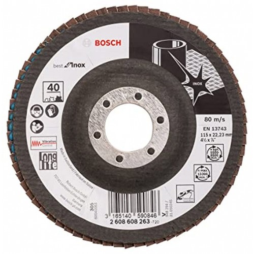 BOSCH Best for Inox Lamelový brúsny kotúč X581, 115x22,23mm, 40 2608608263