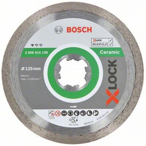 BOSCH X-LOCK Standard for Ceramic Diamantový rezný kotúč, 125 × 22,23 × 1,6 × 7 2608615138