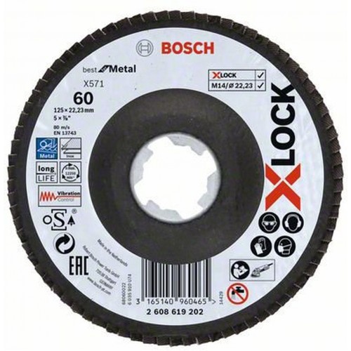 BOSCH X-LOCK Best for Metal Lamelový brúsny kotúč X571, 125x22,23mm, G60 2608619202