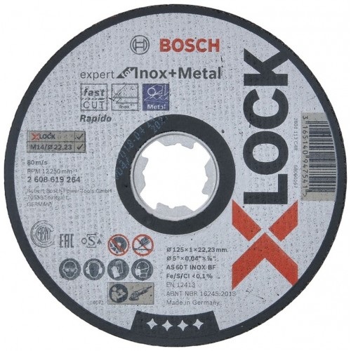BOSCH X-LOCK Expert for Inox+Metal Plochý rezný kotúč, 115 × 1 × 22,23 2608619263