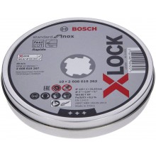 BOSCH X-LOCK Standard for Inox Plochý rezný kotúč, 115×1×22,23 mm, 10ks 2608619266
