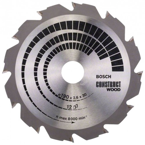 BOSCH Construct Wood Pílový kotúč 190x2,6/1,6 mm 2608640633