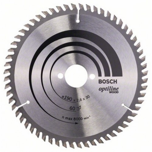 BOSCH Pílový kotúč Optiline Wood, 190x2,6 / 1,6 mm 2608641188